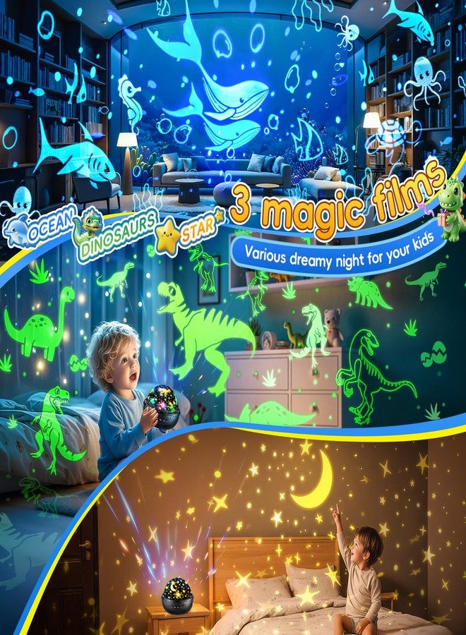 PIKOY Dinosaur Toys for Kids 3-8 | 3D Films & 31 Colors & & 360° Rotate & Timer | Dinosaur Projectror Night Light Toys for 3-8 Year Old Boys Gift for Boys - Image 3