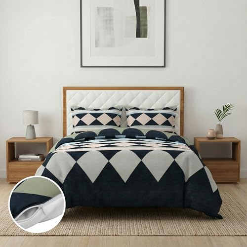 BELVOSTUM 280 TC Luxurious Glace Cotton Duvet Cover/Comforter Cover/AC Quilt Cover King Size/Dohar/90 X100 Inches - (Blue) - Image 2