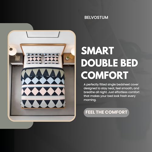 BELVOSTUM 280 TC Luxurious Glace Cotton Duvet Cover/Comforter Cover/AC Quilt Cover King Size/Dohar/90 X100 Inches - (Blue) - Image 4