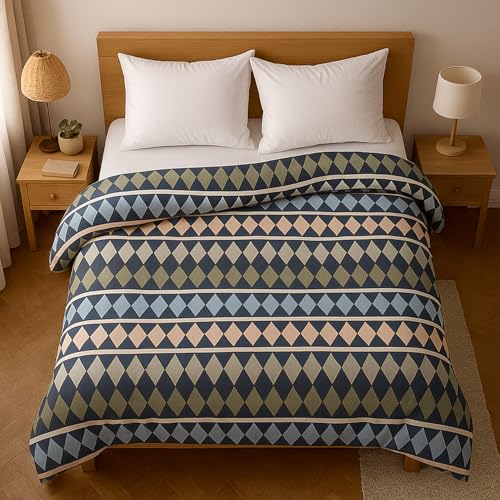 BELVOSTUM 280 TC Luxurious Glace Cotton Duvet Cover/Comforter Cover/AC Quilt Cover King Size/Dohar/90 X100 Inches - (Blue) - Image 1