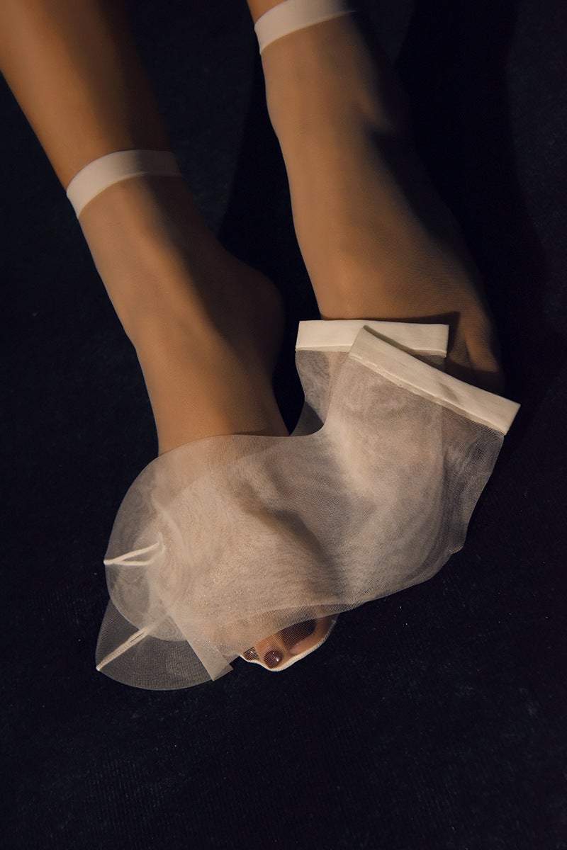 Silky Invisible 0D Sheer Short Stockings Nude - Image 3