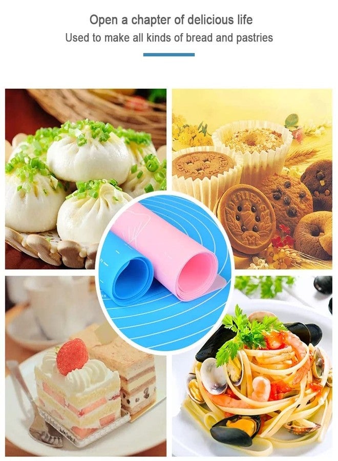 MobFest حصيرة خبز سيليكون من موب فيست® لفرد العجين والمعجنات، مزودة بمقاييس، خالية من مادة BPA، غير لاصقة وغير قابلة للانزلاق، مثالية لخبز البيتزا والكيك والروتي، مقاس 40 × 50 سم - Image 4