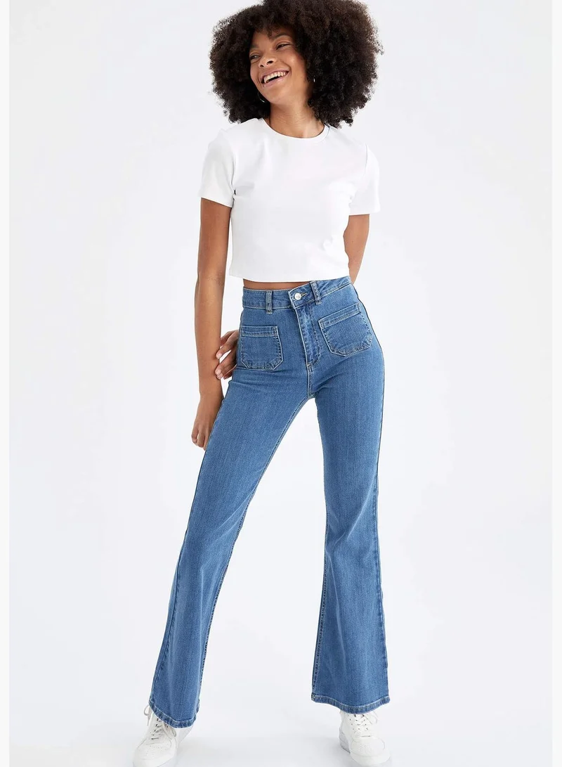 DeFacto High Waisted Extra Long Culotte Jeans