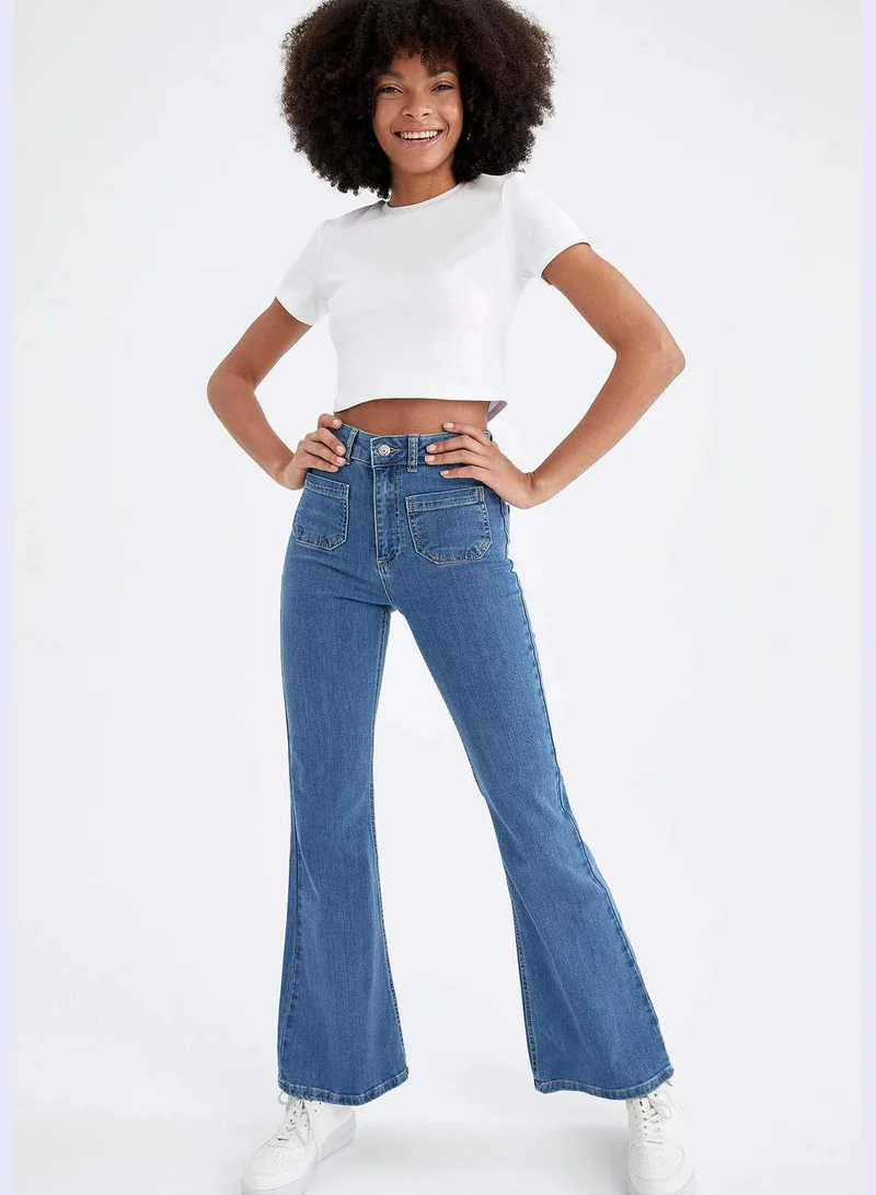 DeFacto High Waisted Extra Long Culotte Jeans