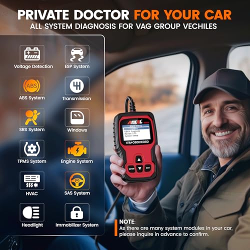 Ancel Ancel VD500 OBD2 Scanner Diagnostic Tool for Volkswagen VW Audi Skoda Seat Diagnosis Check Engine Light EPB ABS SRS Code Reader Oil Throttle Position Adaption Brake Pad Reset - Image 2