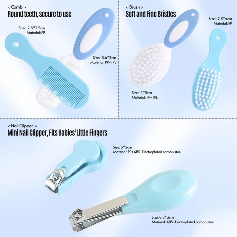 Baby Grooming Kit: 9-In-1 Multicolor Set - Premium Burr-Free Plastic With Soft Fine Bristles Newborn Grooming Kit for Newborns and Toddler Care - Image 5