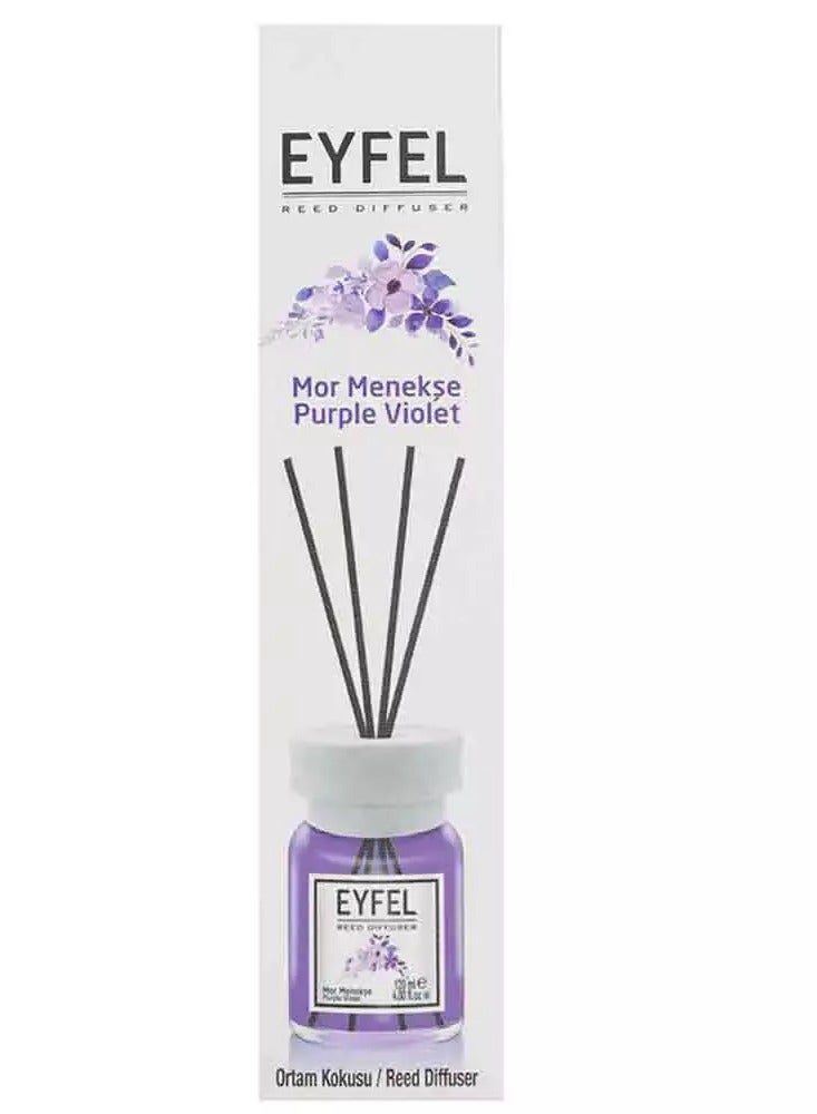 آيفيل موزع عطر "إيفل" (Eyfel) للمنزل مع أعواد وعطر البنفسج الأرجواني - 120 مل - Image 1