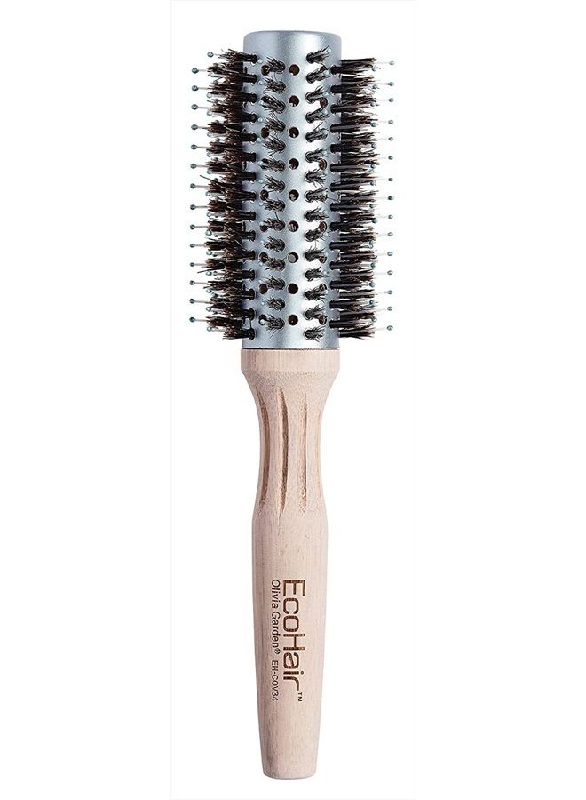 Olivia Garden EcoHair Combo Vent Round Bamboo Hair Brush EH-COV34 (2 5/8") - Image 1