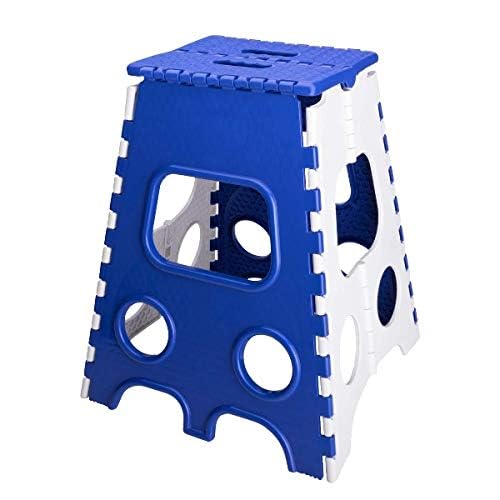 Mishrit 20 Inches Super Strong Folding Step Stool for Adults and Kids Plastic Non Slip Folding Stool Great for Kitchen Bathroom Bedroom Kids Or Adults 20 inch MultiColor Pack of 1 - Image 1