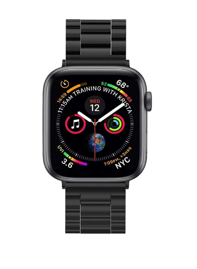 Zoom Plus Bluetooth Call Stainless Steel Sports Fitness Tracker Water Resistant Smartwatch For IOS Android - Black - Image 1