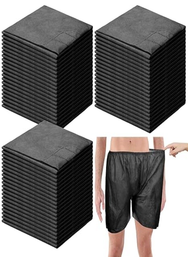 Global Star 100 Pcs Disposable Exam Shorts - Unisex Non-Woven Medical Patient Shorts with Elastic Waistband, Breathable and Comfortable for Examination, Massage, Spray Tanning, and Spa (Black)  - Image 1