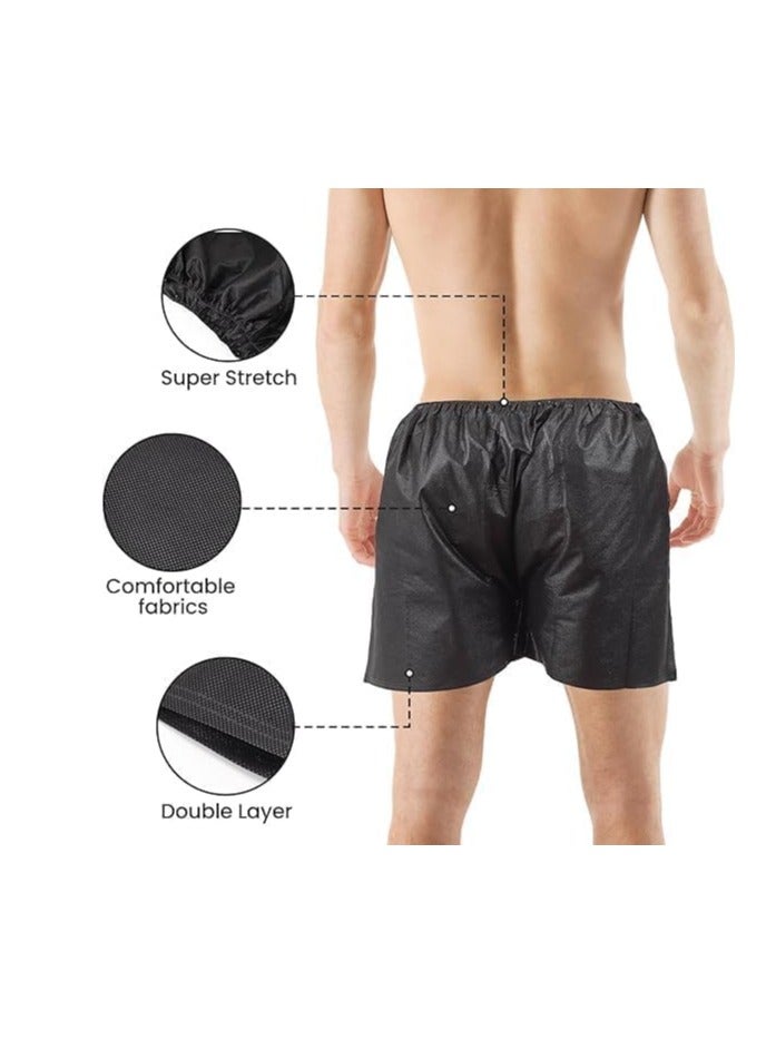Global Star 100 Pcs Disposable Exam Shorts - Unisex Non-Woven Medical Patient Shorts with Elastic Waistband, Breathable and Comfortable for Examination, Massage, Spray Tanning, and Spa (Black)  - Image 3