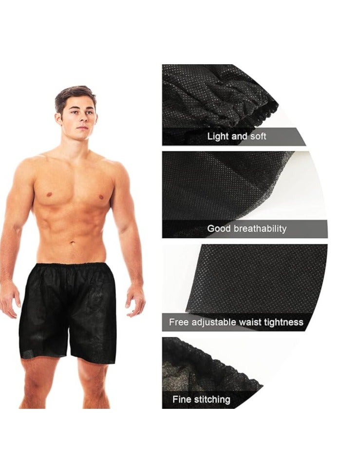 Global Star 100 Pcs Disposable Exam Shorts - Unisex Non-Woven Medical Patient Shorts with Elastic Waistband, Breathable and Comfortable for Examination, Massage, Spray Tanning, and Spa (Black)  - Image 4
