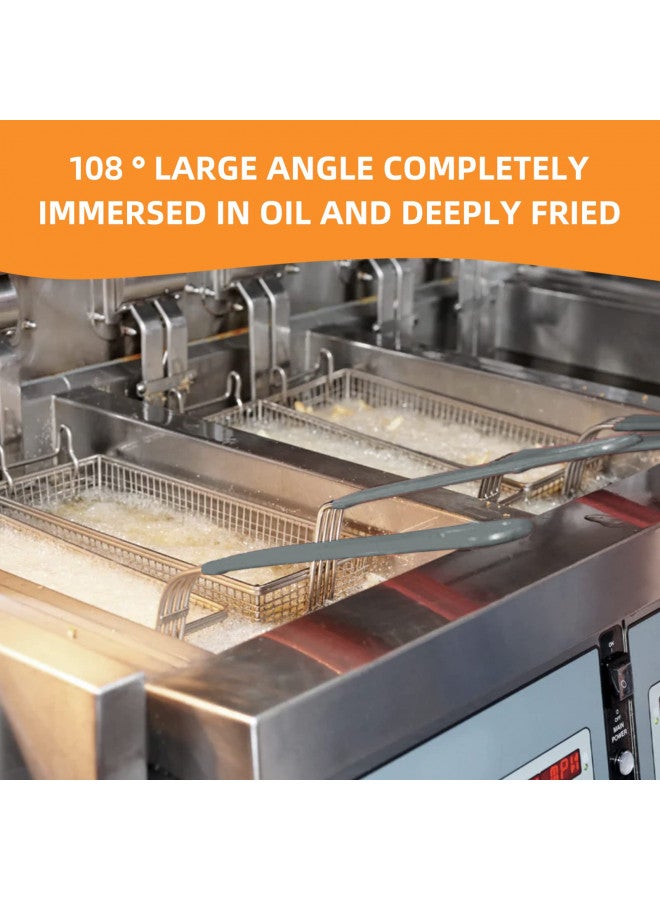 Delizon Delizon 2PCS Deep Fryer Basket with Front Hooks Non-Slip Handle, 13.2"x 6.5"x 5.9" Basket and 11.2" Long Handle Deep Fried Drain Basket for Floor Fryer, Easy Installation  - Image 3