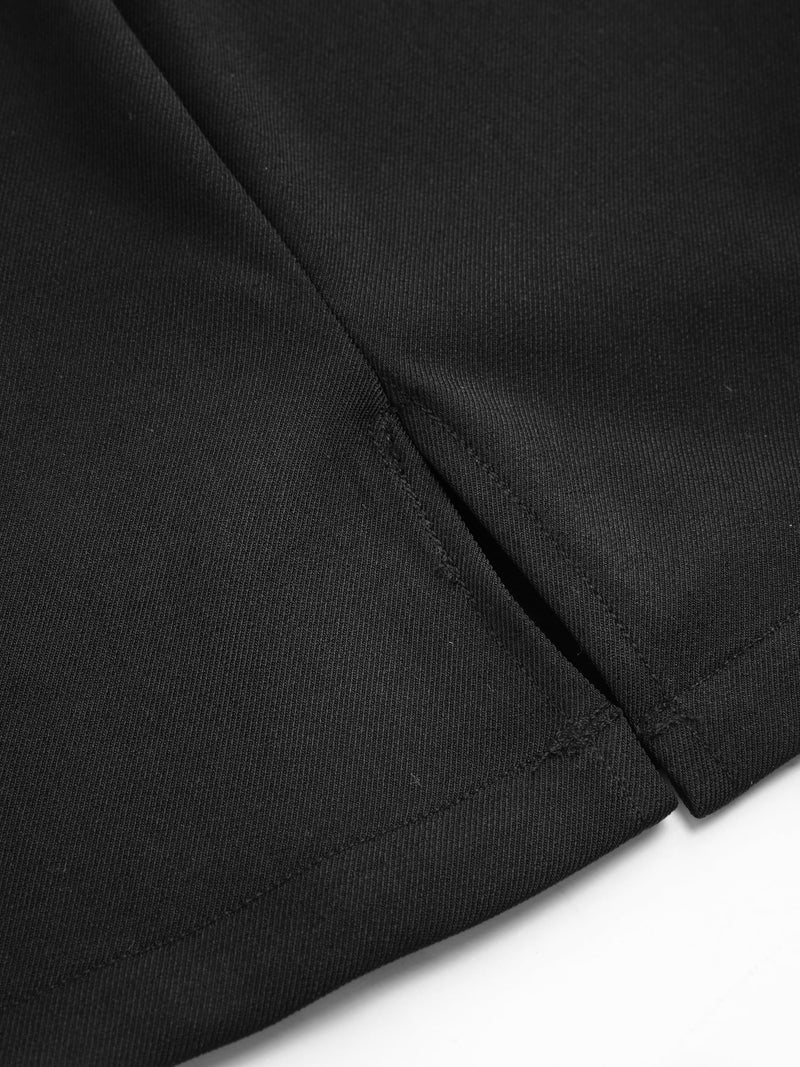 CIDER Mini Skirt High Waist Zip Up Split Bodycon Fitted Party A Line Skirt: Black, XL - Image 5