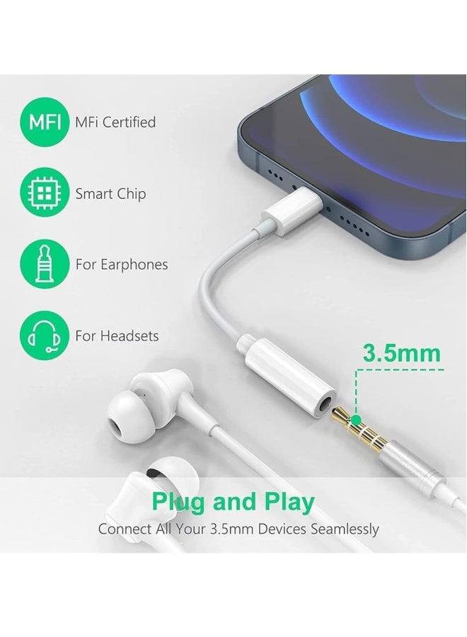 DUSALA Lightning to 3.5mm Audio Adapter for iPhone, Headphone Jack Converter(2 Pack) - Image 2