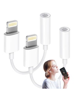 DUSALA Lightning to 3.5mm Audio Adapter for iPhone, Headphone Jack Converter(2 Pack)  - Image 1