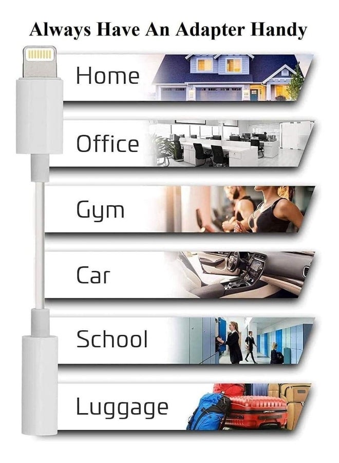 DUSALA Lightning to 3.5mm Audio Adapter for iPhone, Headphone Jack Converter(2 Pack) - Image 5