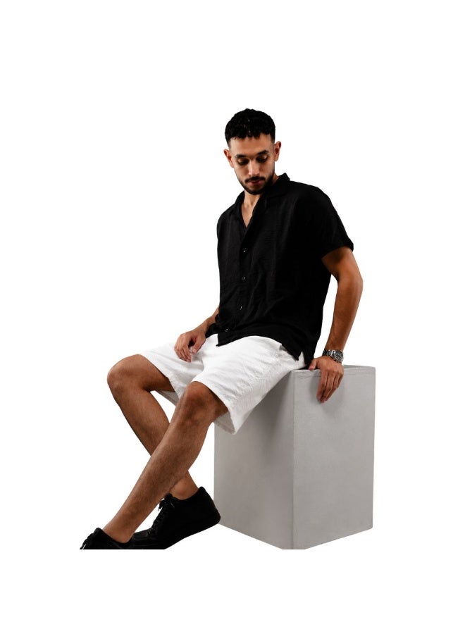 Linen short for men available in (beige , black & white) - Image 2