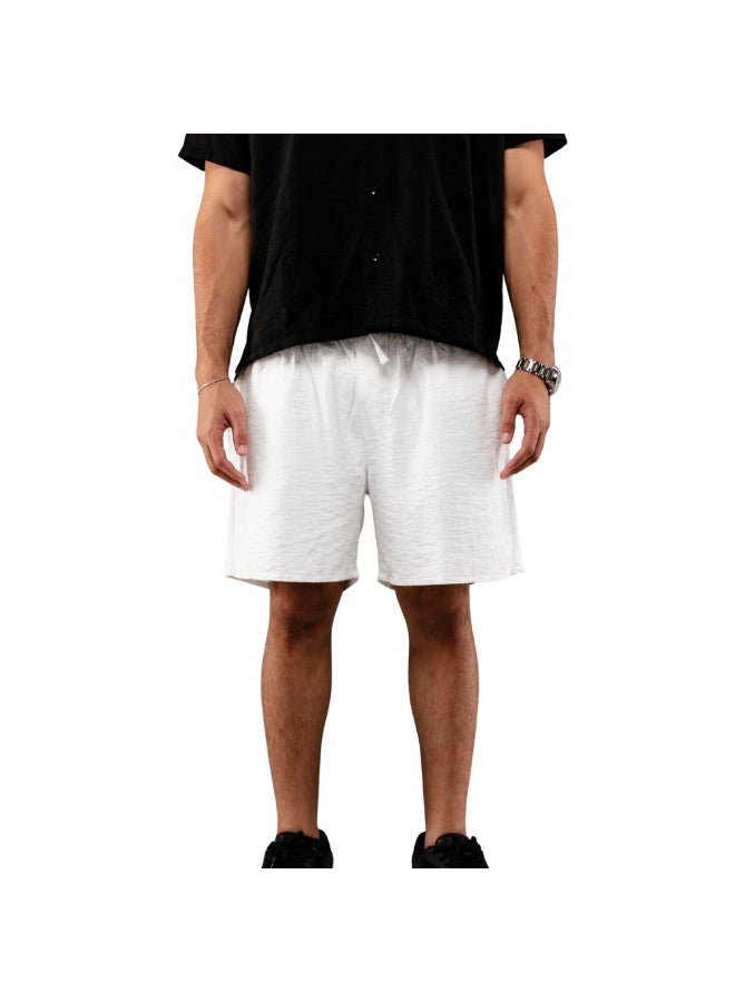 Linen short for men available in (beige , black & white) - Image 1