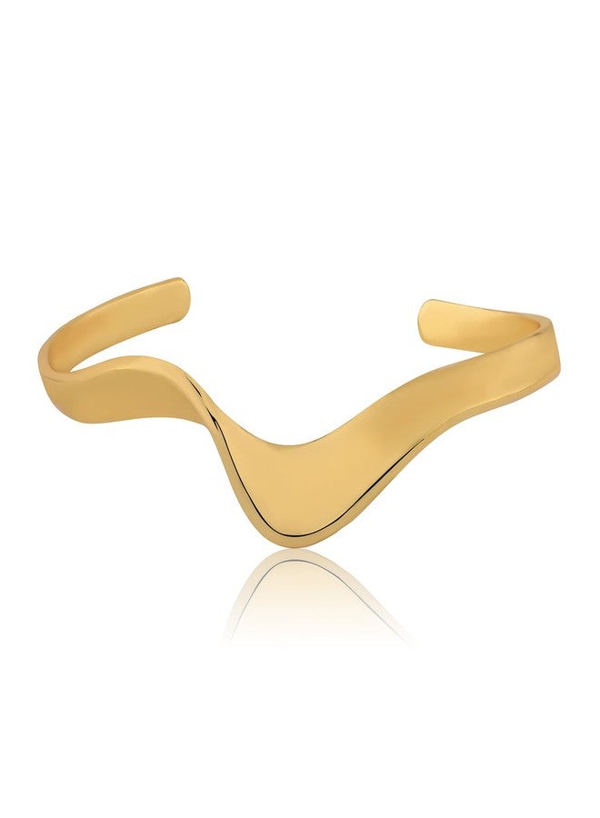 VOYLLA Flow Tide Ribbon Cuff Bracelet for Women Anti Tarnish Gold Stylish Western Adjustable Open Cuff Bracelet Valentines Womens Day Gift for Girlfriend Wife Anniversary Gift for Her - Image 5