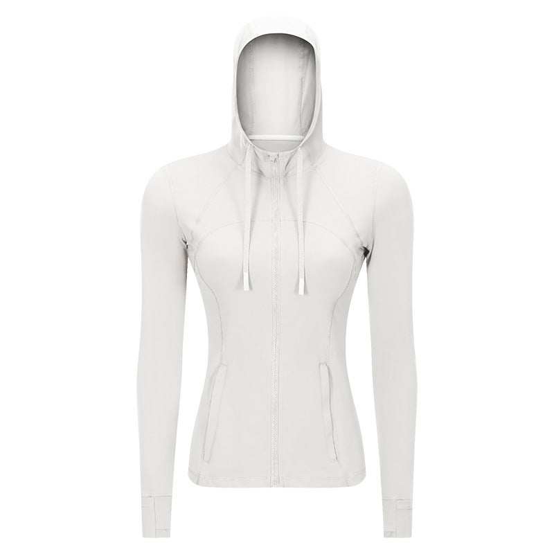 Autumn Winter Slim Fit Yoga Hoodie Jacket Platycodon purple  - Image 2