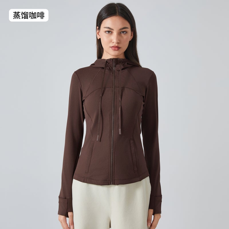 Autumn Winter Slim Fit Yoga Hoodie Jacket Platycodon purple  - Image 5