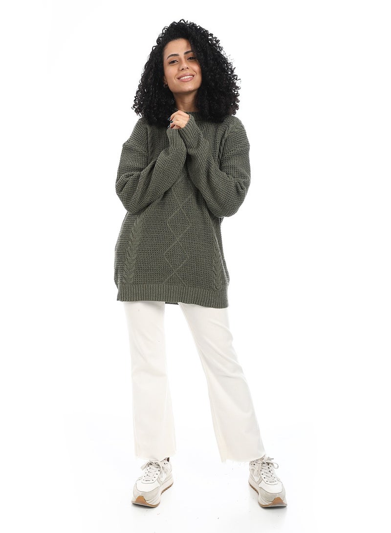 سيزار بلوفر صوف حريمي ب رقبة دائرية - Image 3