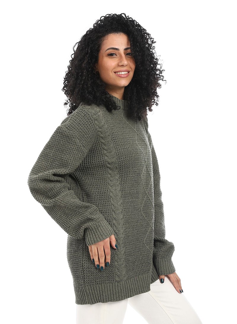 سيزار بلوفر صوف حريمي ب رقبة دائرية - Image 2