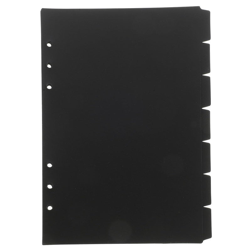 Black PVC A5 Loose Leaf Binder Tabs Divider Set 14 Pcs 6 Hole Detachable Page Markers for Office School Home Filing Organization - Image 2