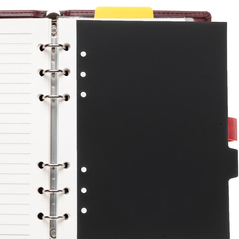 Black PVC A5 Loose Leaf Binder Tabs Divider Set 14 Pcs 6 Hole Detachable Page Markers for Office School Home Filing Organization - Image 5
