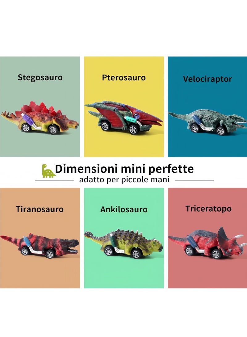6 Pack Dinosaur Toys,Dinosaur Pull Back Cars Toy, Dino Car Toys for Kids Animal Vehicles Dinosaur Games Toddler Car Toys for 3-7 Year Old Boys Girls Dinosaur Games Birthday Party Favors  - Image 3