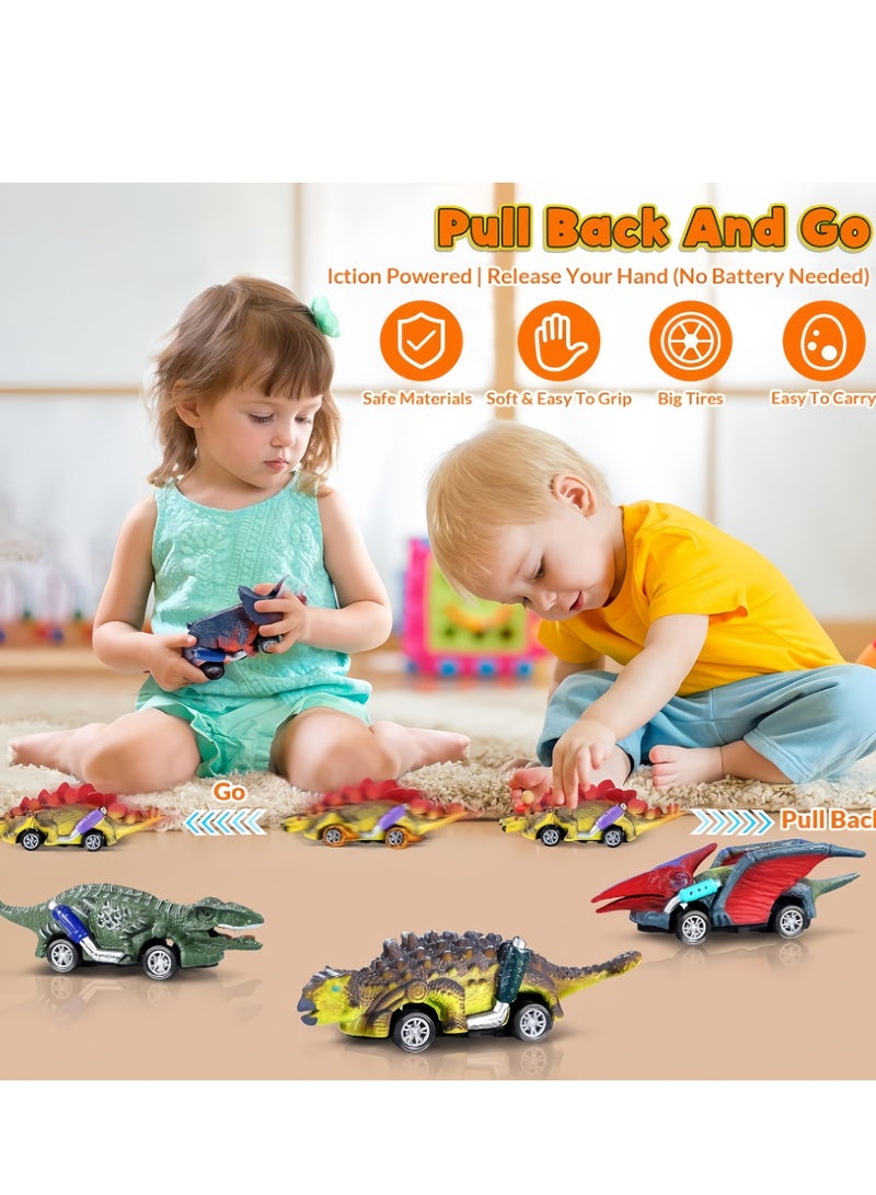 6 Pack Dinosaur Toys,Dinosaur Pull Back Cars Toy, Dino Car Toys for Kids Animal Vehicles Dinosaur Games Toddler Car Toys for 3-7 Year Old Boys Girls Dinosaur Games Birthday Party Favors  - Image 5