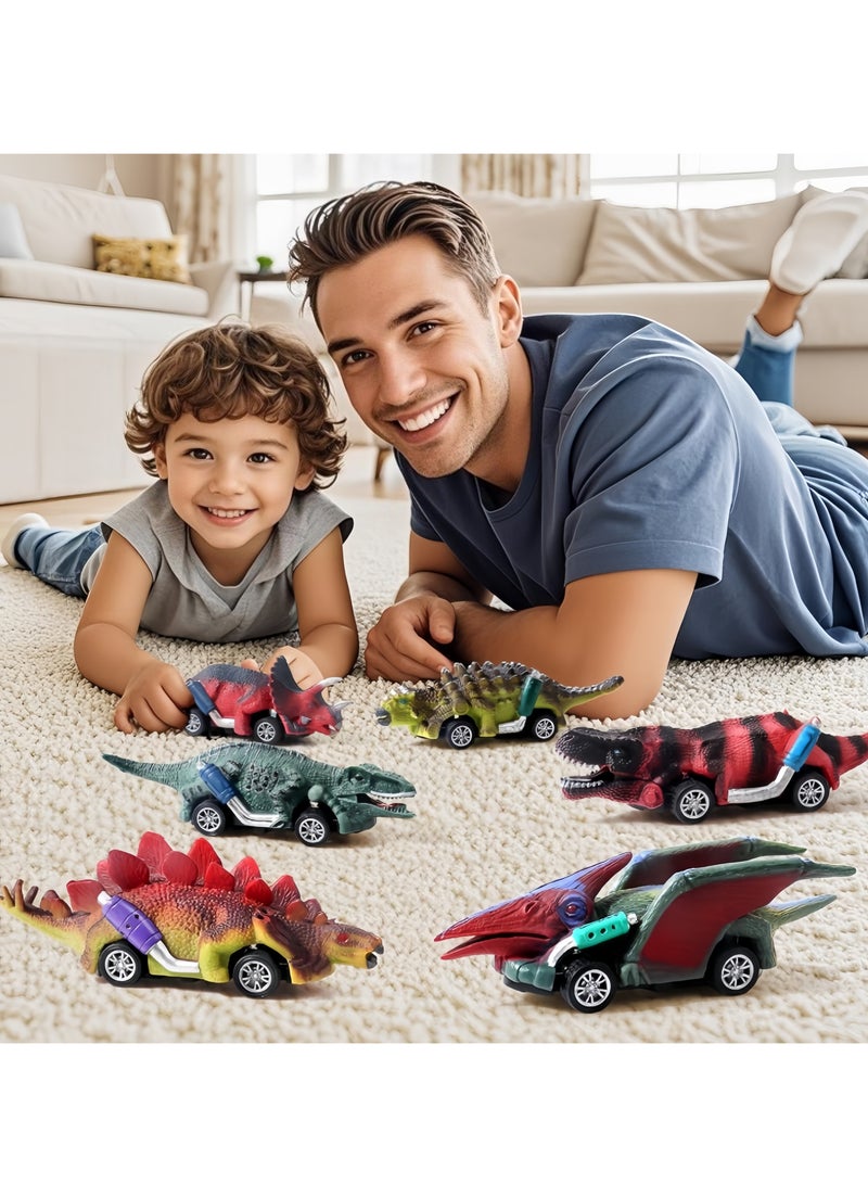 6 Pack Dinosaur Toys,Dinosaur Pull Back Cars Toy, Dino Car Toys for Kids Animal Vehicles Dinosaur Games Toddler Car Toys for 3-7 Year Old Boys Girls Dinosaur Games Birthday Party Favors  - Image 1