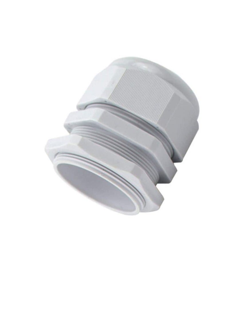 PG Gland White Pack of 5 pcs, Dust Proof Nylon Cable Gland With Locknut Ideal For Junction/connection Boxes Electrical Power, Tele & Data Cables, Instrumentation Control (PG-32) - Image 1