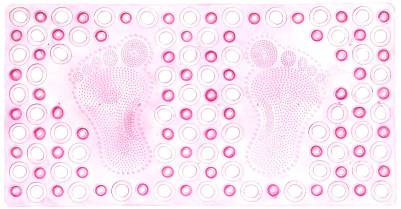Mt foot printed bathtub mat - pink - Image 1