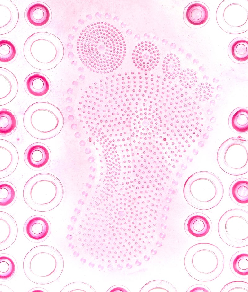 Mt foot printed bathtub mat - pink - Image 2