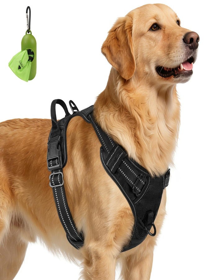 Joytale No Pull Dog Harness for Extra Large Dogs, Reflective Pet Vest with Front Clip, Adjustable Soft Padded Harnesses with Easy Control Handle for Training and Walking, Black, XL - Image 1