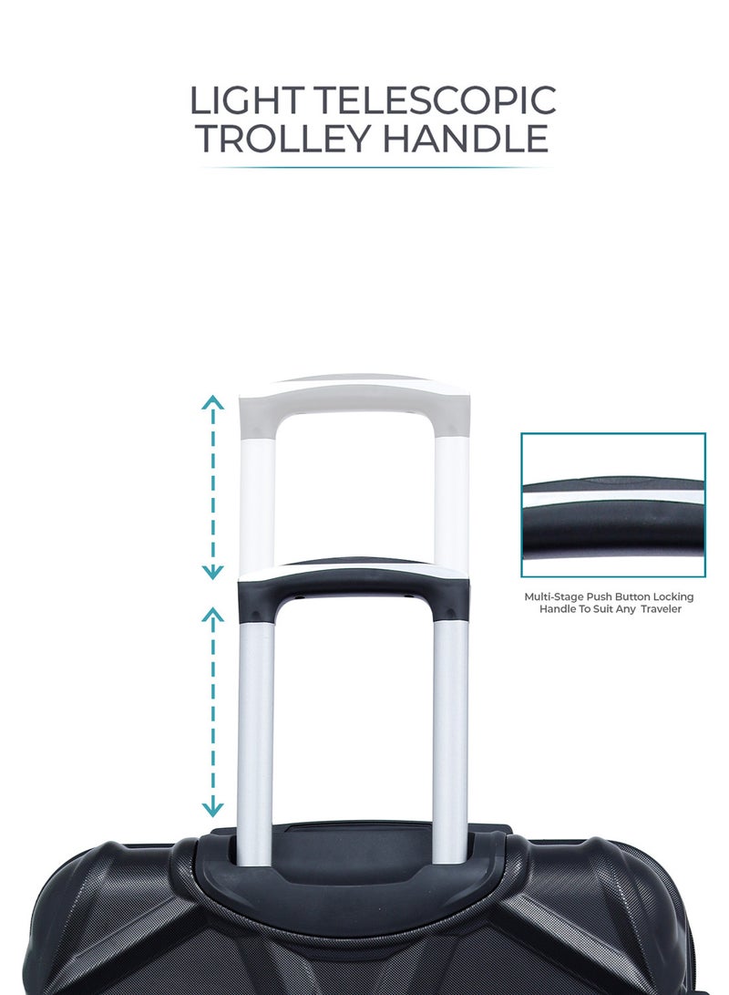 PARAJOHN Hard Case Luggage Trolley for Unisex ABS Lightweight Travel Bag 4 Double Wheeled Suitcase - Image 3