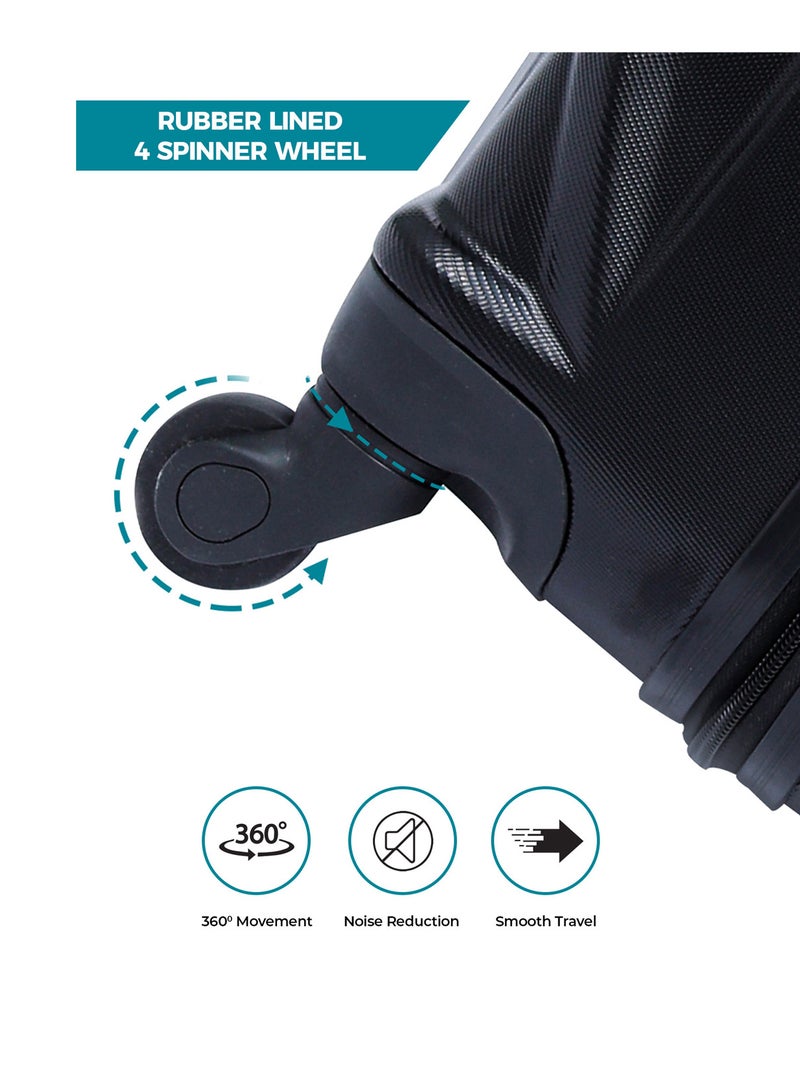 PARAJOHN Hard Case Luggage Trolley for Unisex ABS Lightweight Travel Bag 4 Double Wheeled Suitcase - Image 4