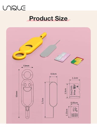6 Pieces Sim Card Removal Tool - Sim Card Tray Pin Eject Removal Tool Pin Opener for Most Smartphones Sim Card Tool Opener Silicone Cover Eject Pin Smartphone Pin - view 2