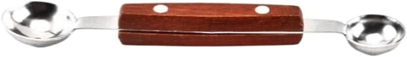 Ebonee Double-Sided Fruit Melon Baller Spoon with wood handle, 2 in 1 Stainless Steel Scoop Cutter 16cm (2 Pack) - Image 3