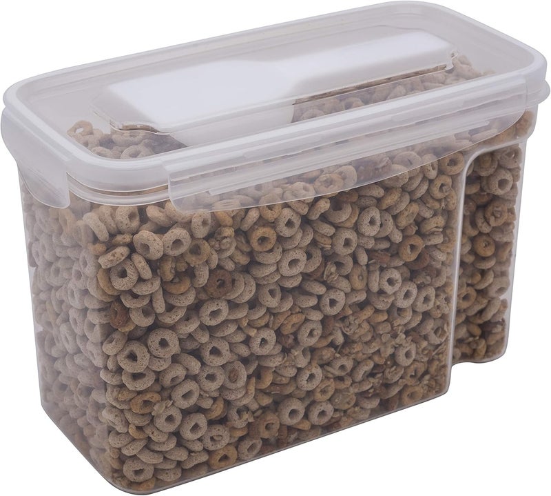 Kitchen Details Cereal Container with Scooper | Medium | Airtight | Food Tin | Keeps Fresh | Kitchen & Pantry Storage Organizers | Clear - Image 1