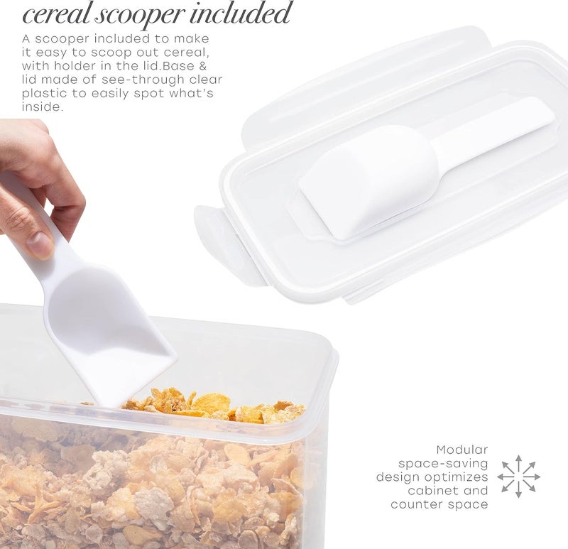 Kitchen Details Cereal Container with Scooper | Medium | Airtight | Food Tin | Keeps Fresh | Kitchen & Pantry Storage Organizers | Clear - Image 4