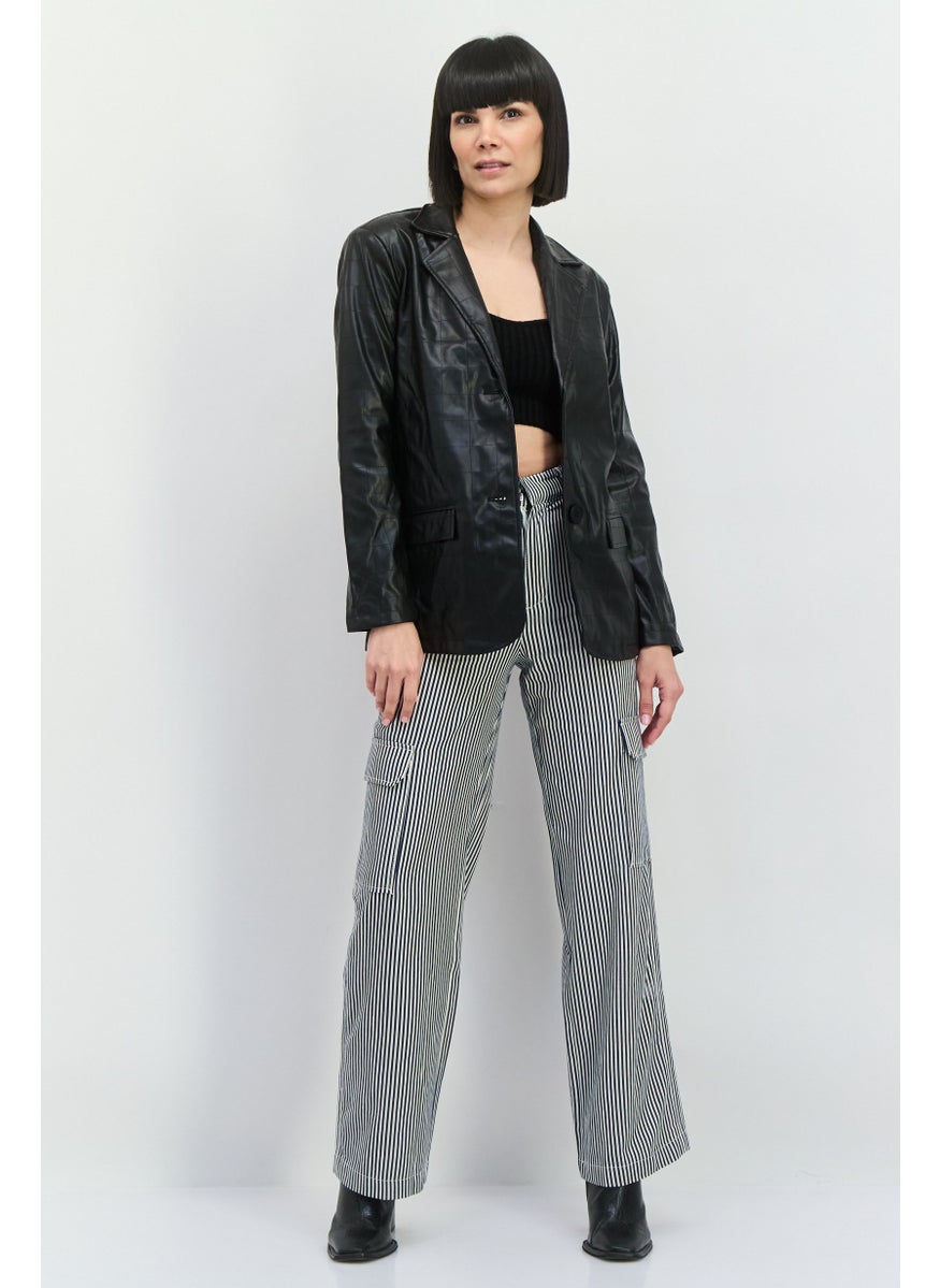 4th & Reckless - Women Petite Solid Casual Blazer, Black - Image 1