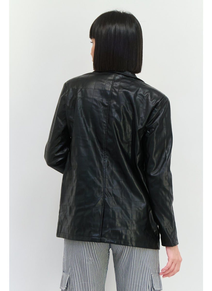 4th & Reckless - Women Petite Solid Casual Blazer, Black - Image 1