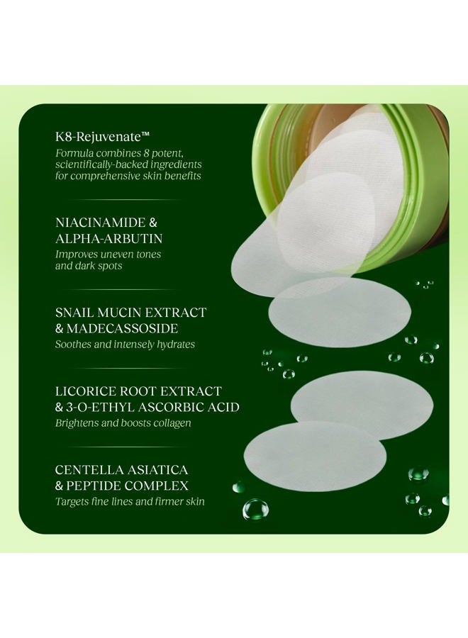 Jiyu Toning Polish Pads - Korean Skincare for Dark Spots, Wrinkles & Dull Skin - Hydrating Facial Treatment with Snail Mucin, Niacinamide, Peptides & Centella - 100 Count - Image 5