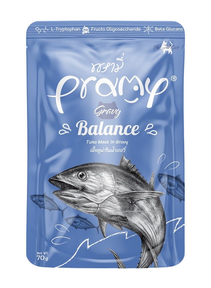 Pramy Tuna in Gravy Wet Food for Adult Cats and Kittens 70 g Pramy Pouches - Carton 12 Pcs  - Image 4