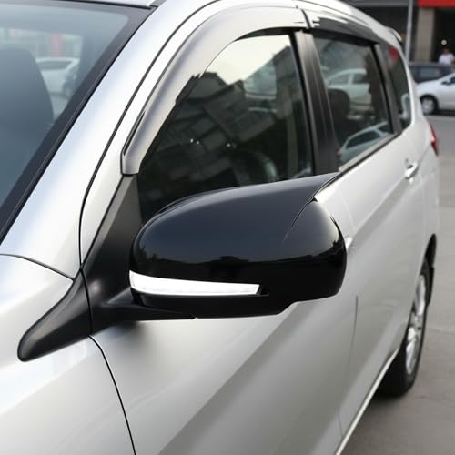 KMH Batman Style Car Mirror Covers Compatible with Maruti Ertiga 2018 Car Accessories (Gloss Black) Set 2 Pcs - Image 1