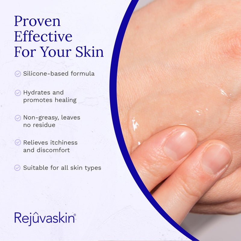 Rejuvaskin RejuvaSil Silicone Scar Gel, Scar Treatment for Surgical Scars, Burns, Keloids, Acne Scars on Face & Body, 0.33 ounce - Image 3